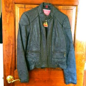 Grey faux leather jacket